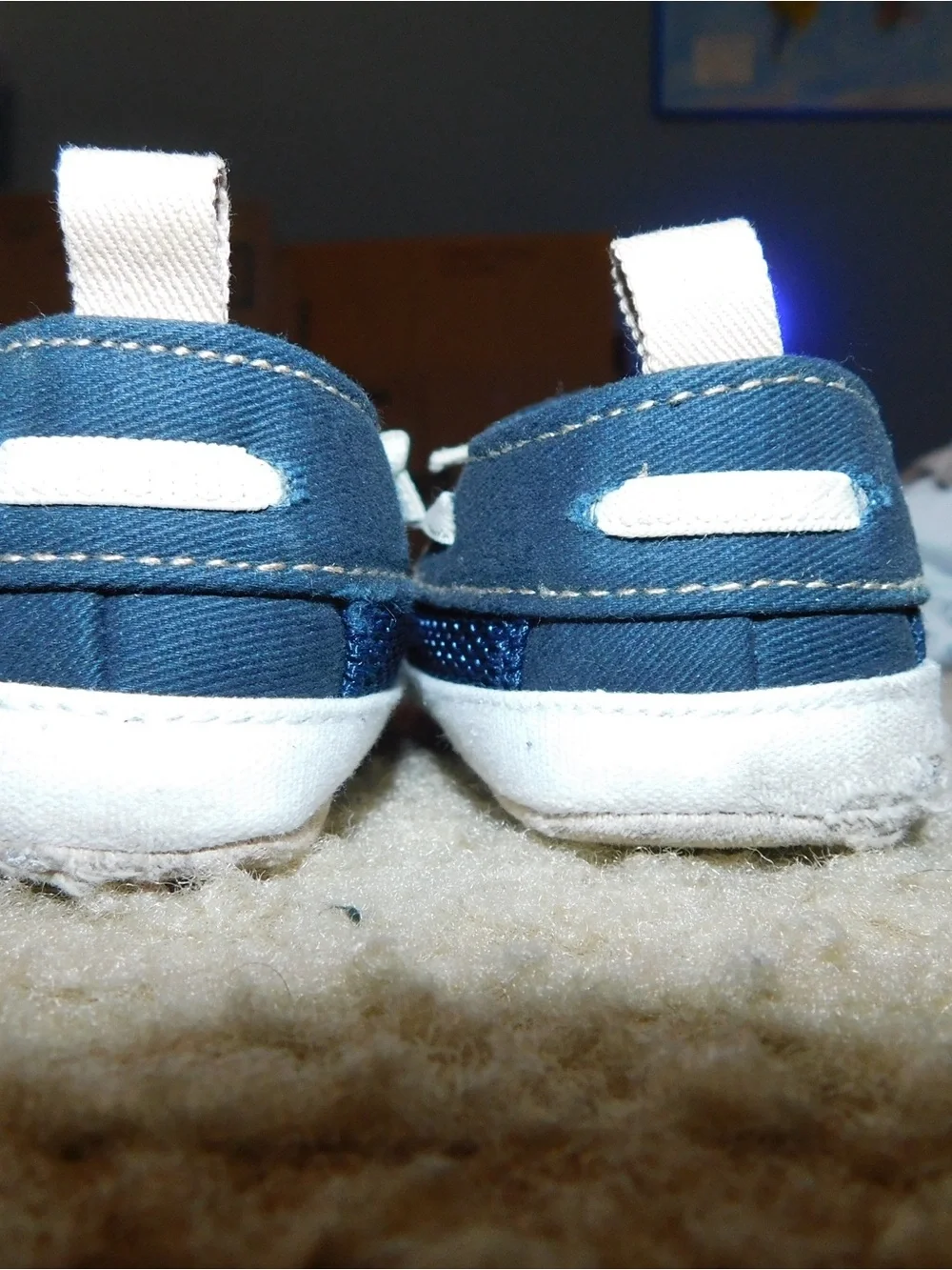 Carter's Navy Canvas Baby Boat Shoes with White Laces